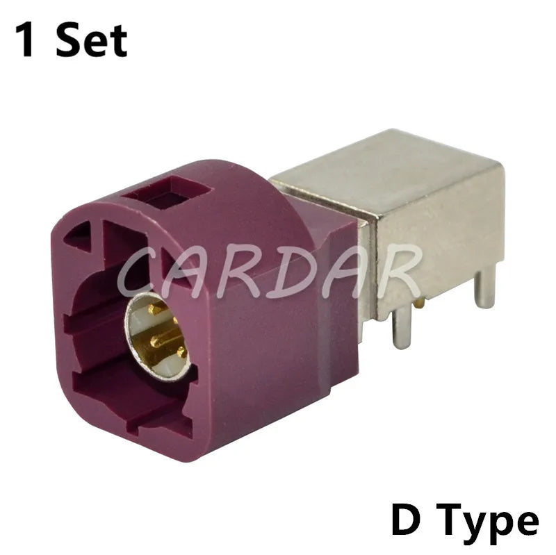 LVDS 4 Pin PCB Socket Bent Pin Automotive Male HSD Connectors Universal Auto Fakra Connector