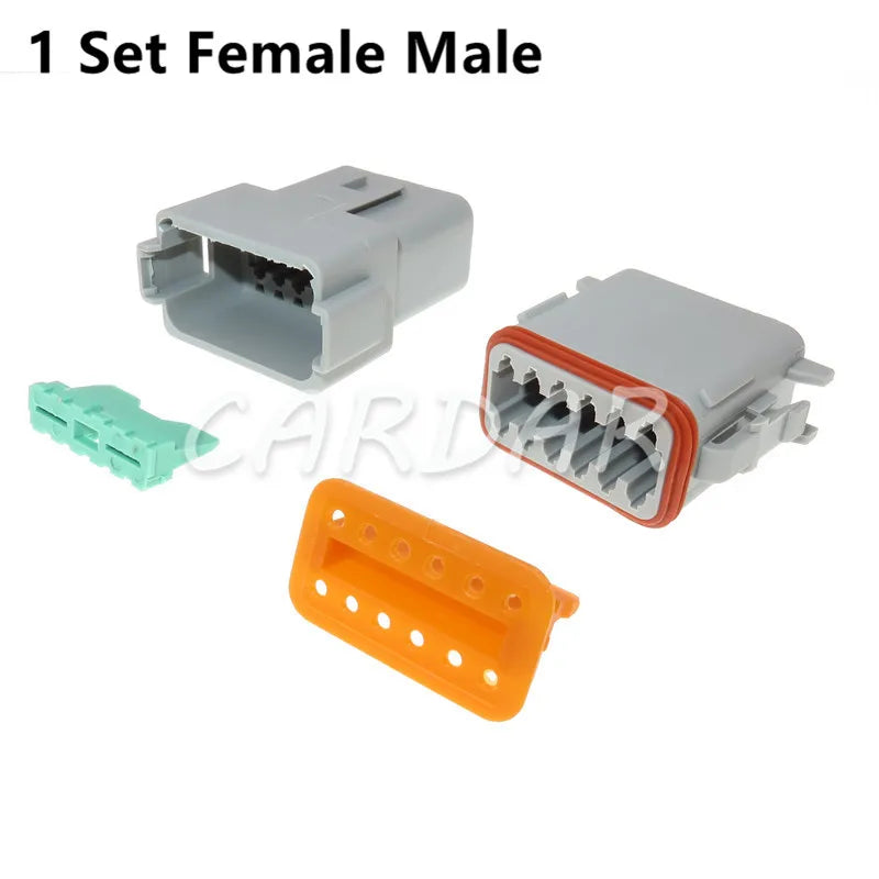 Deutsch DT 2 3 4 6 8 12 Pin Waterproof Connector Electrical Wire Socket 22-16AWG For Car Bus Motor Truck Engine Gearbox