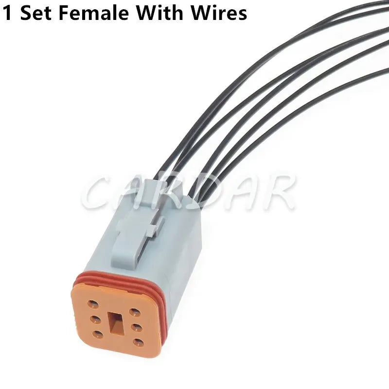 1 Set 6 Pin DT04-6P-L012 DT06-6S Auto Wiring Terminal Sealed Socket Car Wire Waterproof Connector With Flange