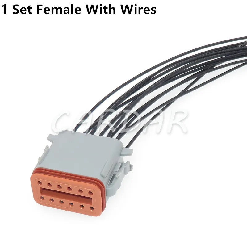 12 Pin DT06-12S DT06-12P DT Series Grey Plug Automotive Connector Waterproof Electrical Wire Socket For Deutsch