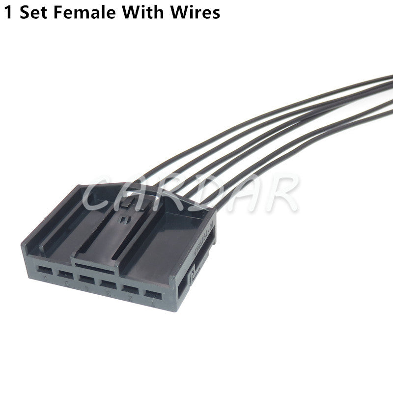 6 Pin 2.8 Series Car Window Lifter Electric Tail Gate Atmosphere Lamp Cigarette Lighter Wire Socket 6984754-01