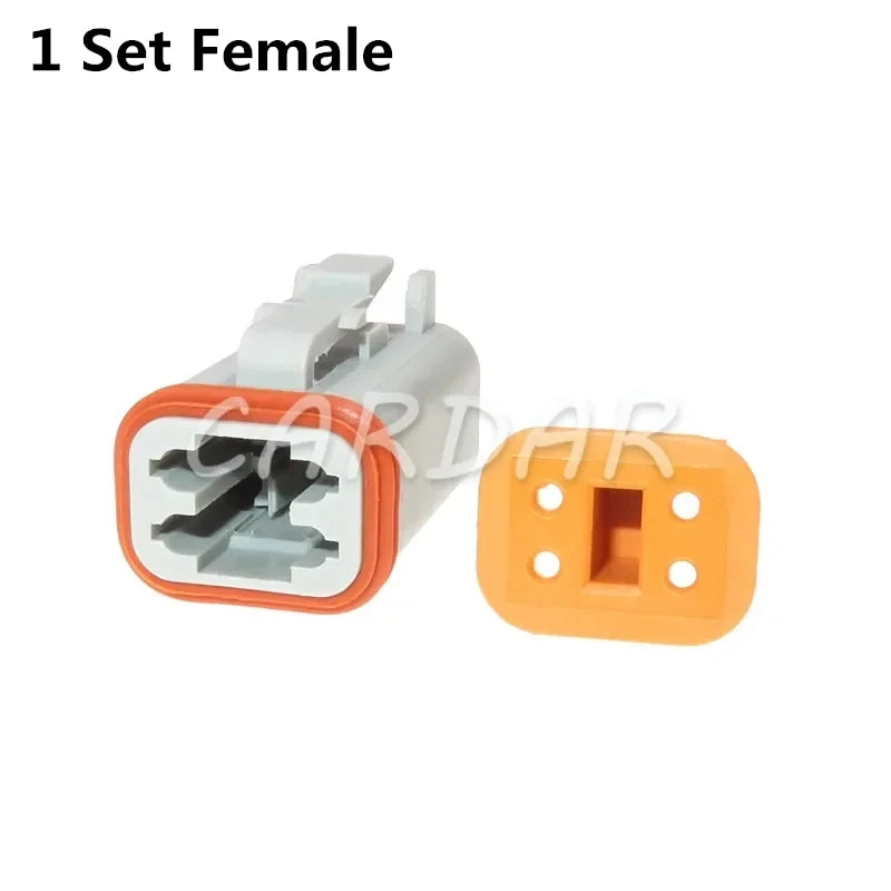 4 Pin Rectangle Wiring Terminal Socket With Fixed Flange DT04-4P-L012 Waterproof Wire Connector For Automobile