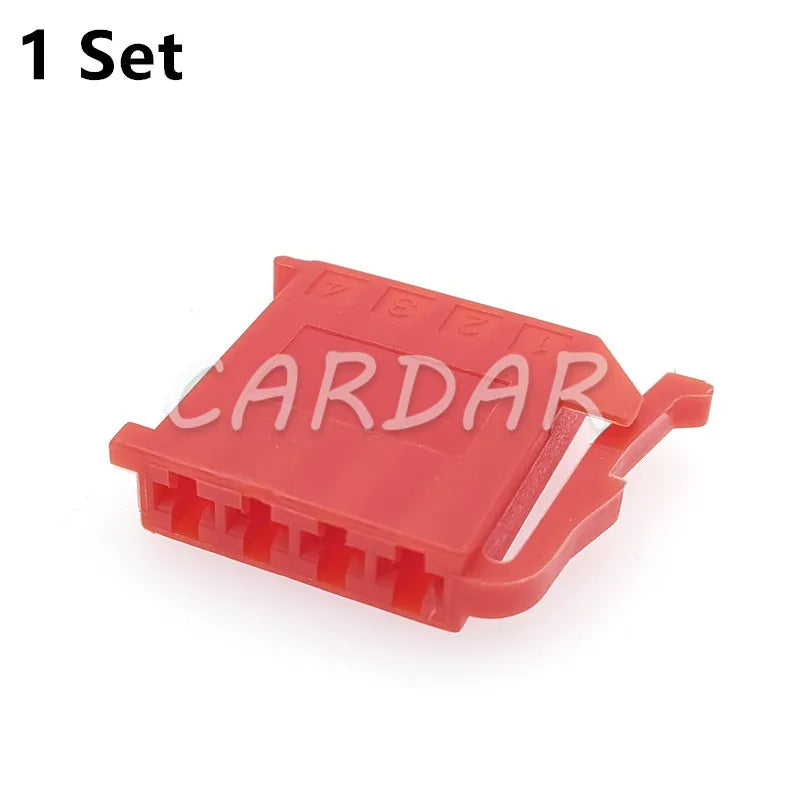 Conector de enchufe de cable para coche de 4 pines y 2,8 mm, carcasa roja con pines, accesorios de modificación de automóvil