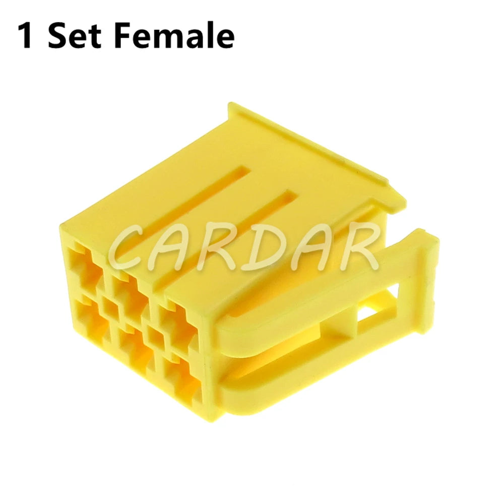 6 Pin 2.8 Series Yellow Automobile Plastic Housing Male Female Docking Wiring Terminal Socket