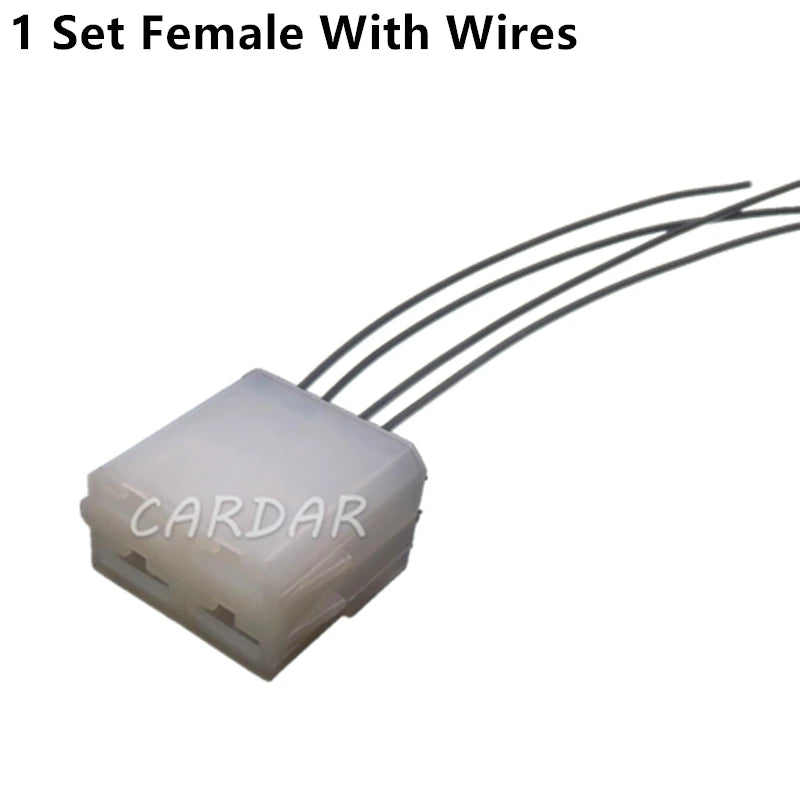 4 Pin 6.3 Series White Auto Connector High Current Oxygen Sensor Wiring Socket Female Male Adapter 180900