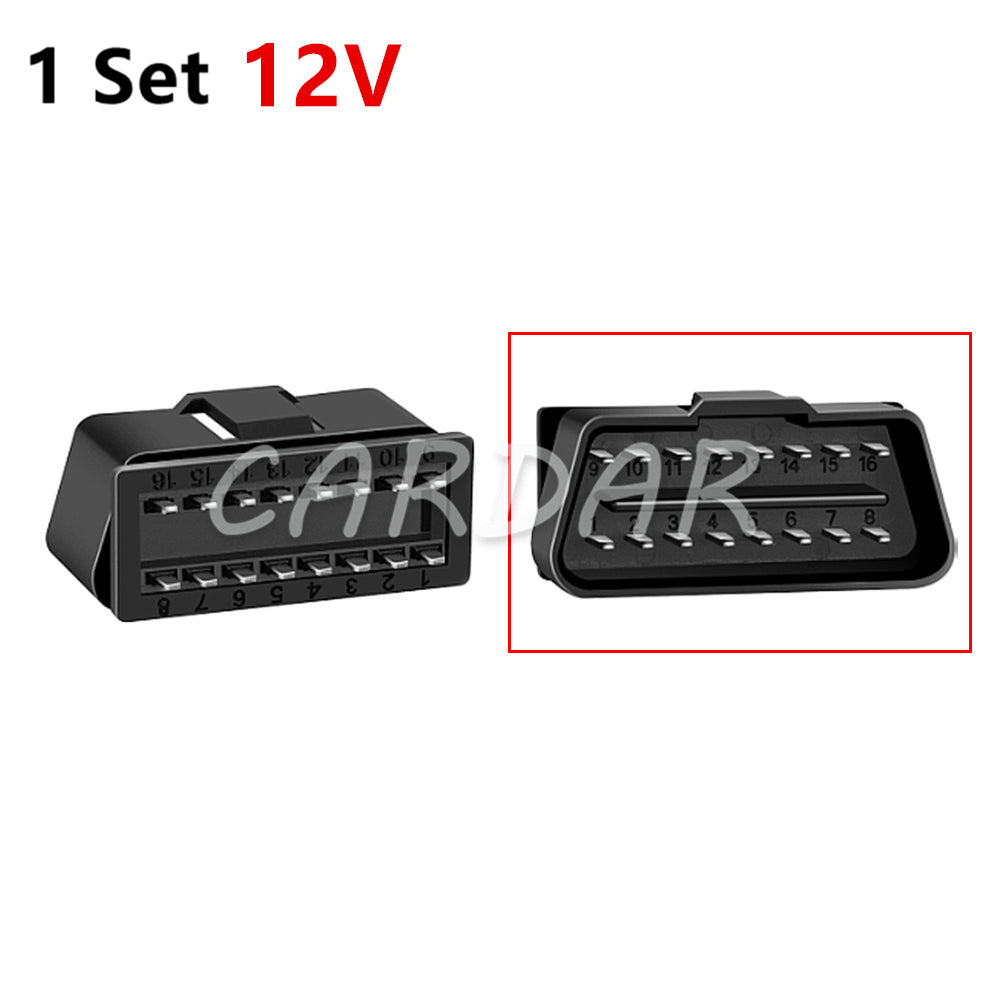 16 Pin 12V 24V Car OBD2 Connector 16pin Male Plugs OBD II Diagnostic-tool Cable Connector