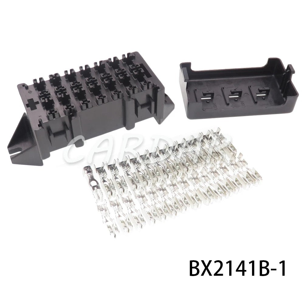 9/10/14 Way Standard Blade Fuse Holder Block Plastic Cover with Terminals for Car Automobile Auto Trike