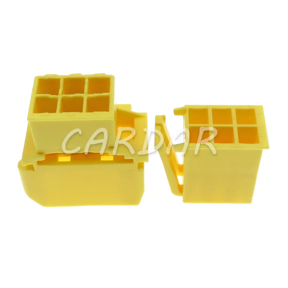 6 Pin 2.8 Series Yellow Automobile Plastic Housing Male Female Docking Wiring Terminal Socket