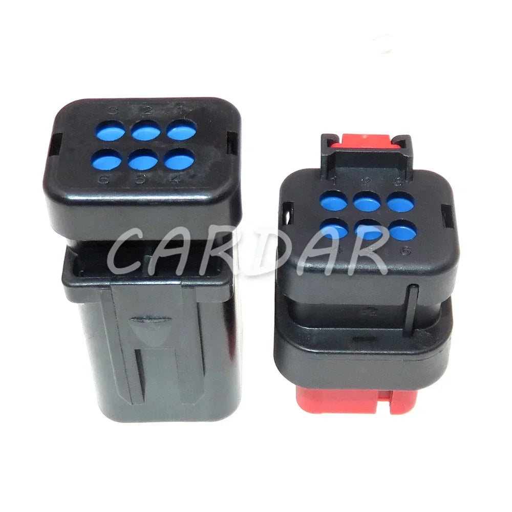 6 Pin 1.6 Series Red Auto Electric Wire Male Female Docking Unsealed Socket 776434-1 776433-1