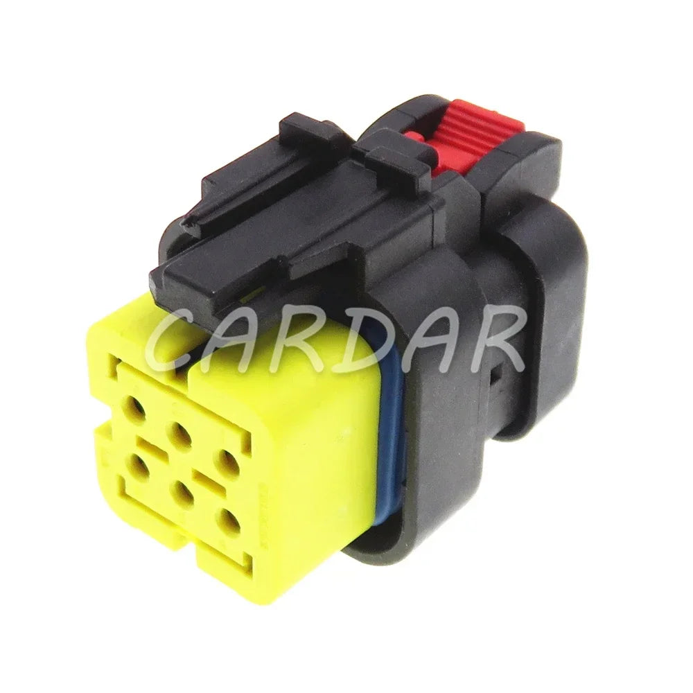 6 Pin 776433-3 Yellow Auto Waterproof Socket Electric Wire Sealed Connector With Terminal