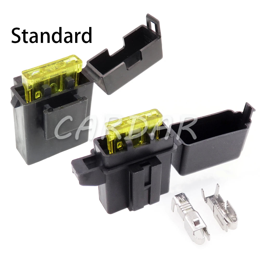 BX2017A BX2017D Medium Car Fuse Holder with Crimp Terminal Black Lighter Frontal for Standard Fuses