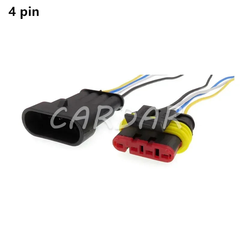 Superseal 1.5 Kit AMP Tyco 1/2/3/4/5/6 Pin Waterproof Electrical Wire Connector Waterproof With Wire Harness