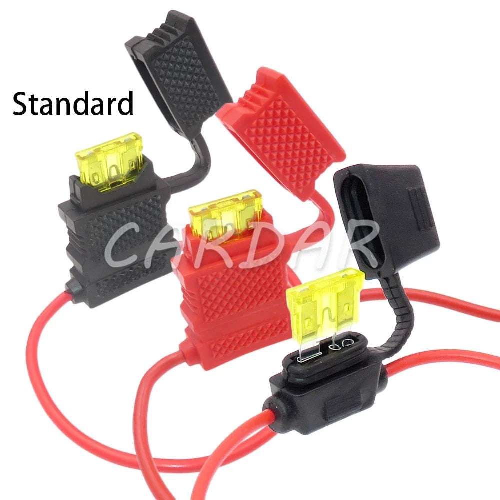 Medium Auto Waterproof In-line Blade Type Fuse Holder 14AWG 17AWG Standard Middle Fuse Box with Cover