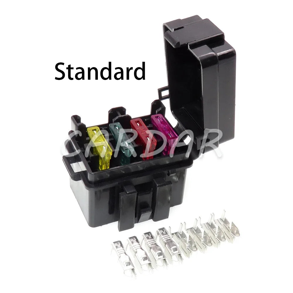 4 Way Black Standard Automotive Circuit Controller Box Medium Relay Fuse Box Assembly Car Insurance Fuse Holder