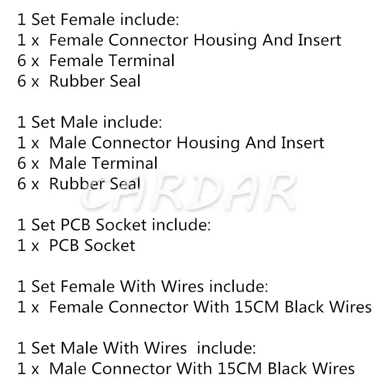 6 Pin FW-C-6M-B FW-C-6F-B Car Waterproof Window Lifter Cable Socket High-voltage Ignition Coil Plug For Ford Mondeo