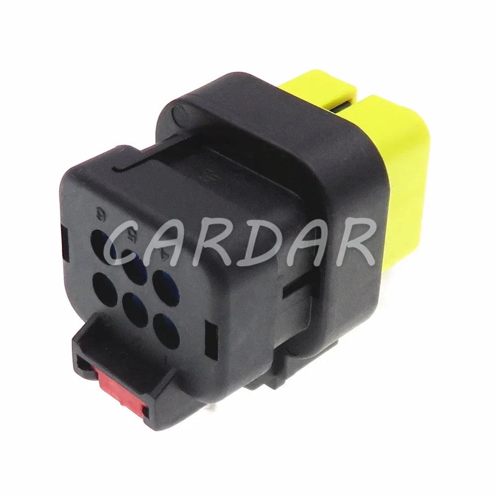 6 Pin 776433-3 Yellow Auto Waterproof Socket Electric Wire Sealed Connector With Terminal