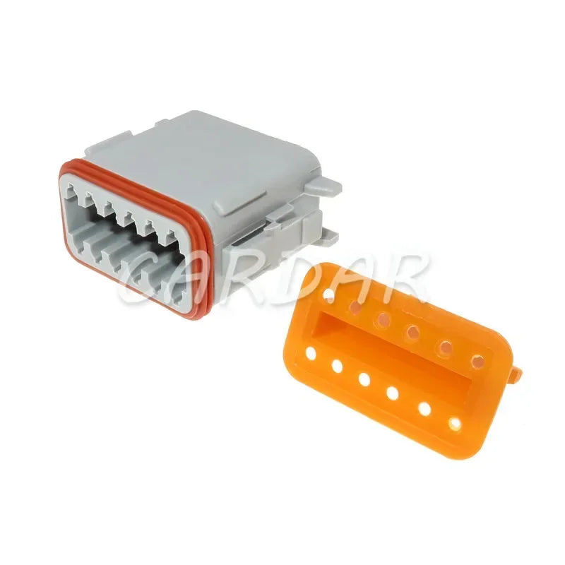12 Pin DT04-12P-L012 DT06-12S Automobile Wire Waterproof Socket With 4 Holes Fixed Flange Plastic Housing Plug