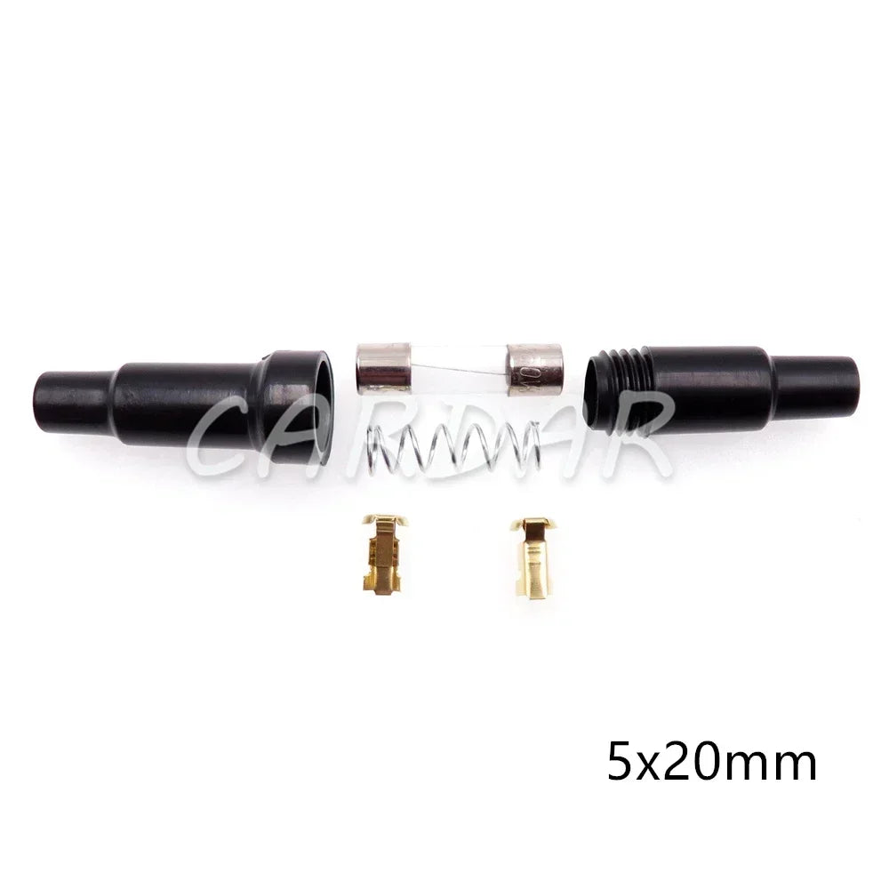 Black 5x20mm 6x30mm Glass Tube Fuse Holder 5*20mm 6*30mm Screw Type Plastic Housing Fuses Casings Fuse Box