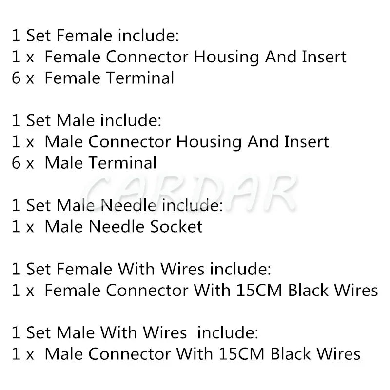 6 Pin 2.8 Series Auto Electric Wire Cable Plastic Housing Unsealed Connector 929505-2 929504-2 Car Wiring Socket