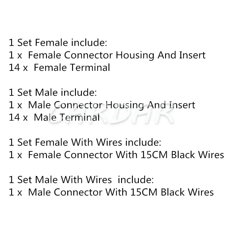 14 Pin 936209-1 936199-1 Automotive Wire Harness Connector Electrical Cable Socket With Terminals