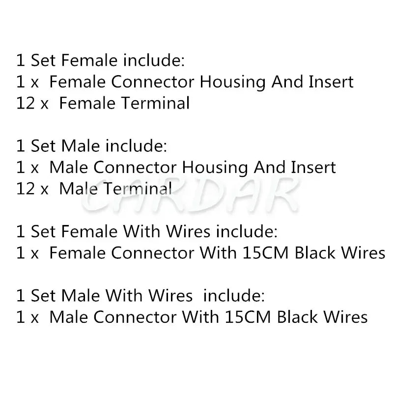 12 Pin DT04-12P-L012 DT06-12S Automobile Wire Waterproof Socket With 4 Holes Fixed Flange Plastic Housing Plug
