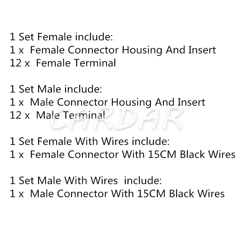 12 Pin 1.8 Series Automobile Cable Harness Male Plug Female Socket Unsealed Connector 917978-6 917978-1