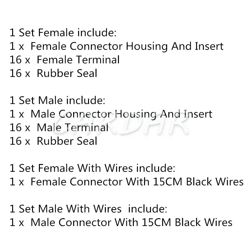 16 Pin FW-C-16M-B FW-C-16F-B Auto Socket Waterproof Electrical Wire Cable Connector