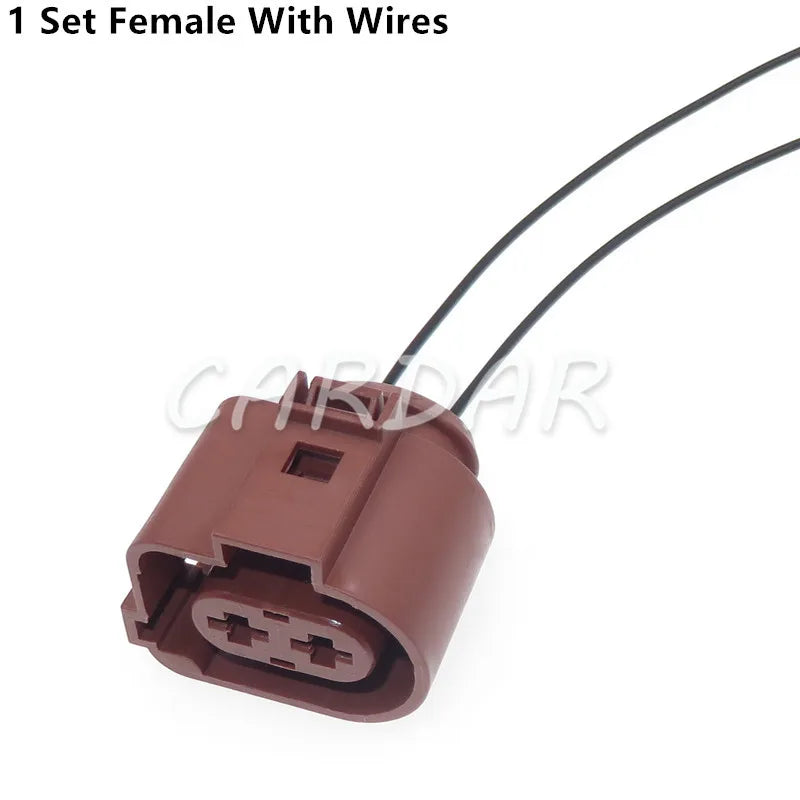 2 Pin 6.3mm Sealed Automotive Waterproof Connectors Plug Fan Socket For VW