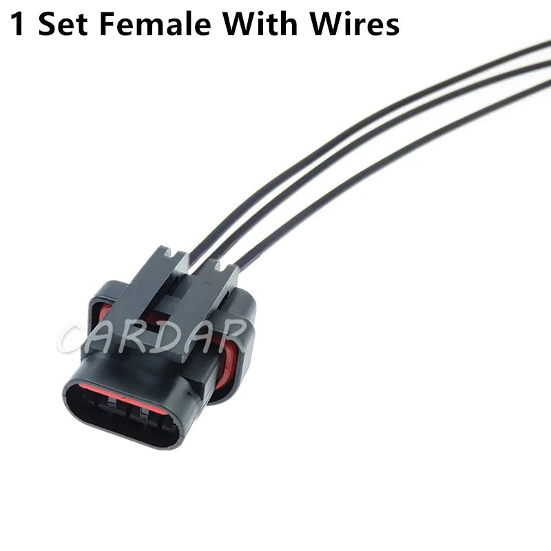 3 Pin Cable Waterproof Electrical Connector Automotive Sockets With Metal Pins