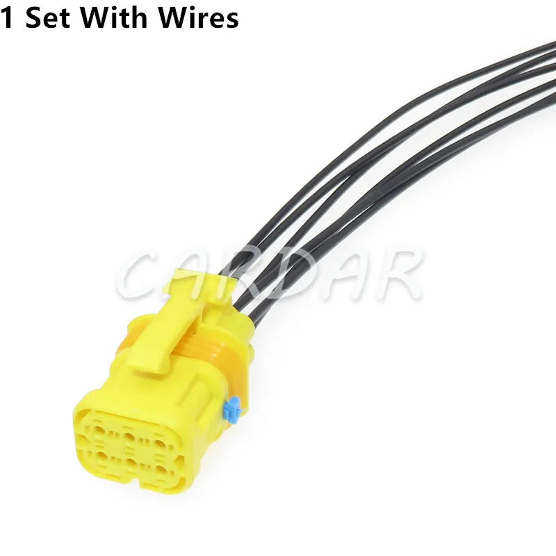 6 Pin 1.5 Series Yellow Auto Waterproof Connector Cable Socket With Terminal And Rubber Seals 18651000001