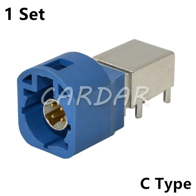 LVDS 4 Pin PCB Socket Bent Pin Automotive Male HSD Connectors Universal Auto Fakra Connector