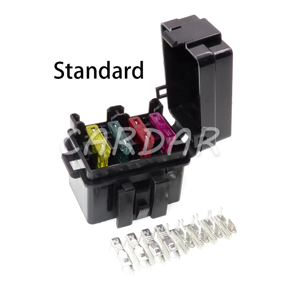 4 Way Black Standard Automotive Circuit Controller Box Medium Relay Fuse Box Assembly Car Insurance Fuse Holder