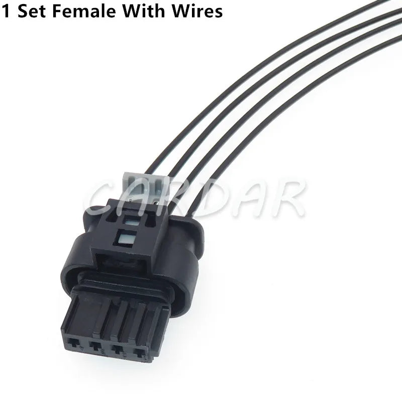 4 Pin 805-122-541 Car Female Socket Auto Exhaust Pipe Electronic Valve Dedicated Wiring Connector with Pins Rubber Seals