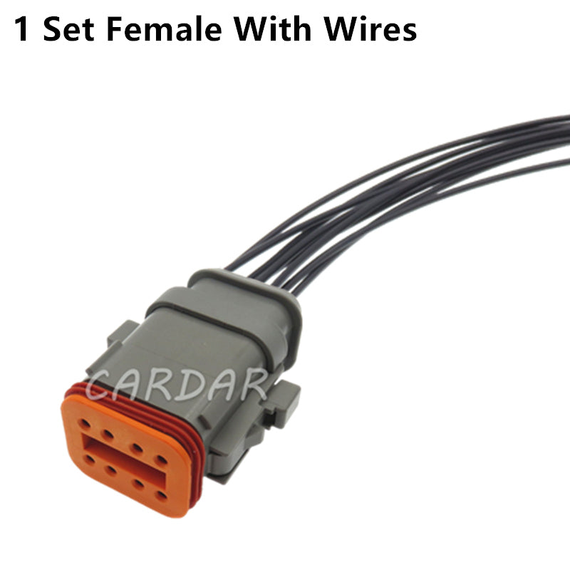 8 Pin DT04-8P-E008 DT04-8S-E008 Black Colour DT Series Automotive Waterproof Connector Plug With Terminals