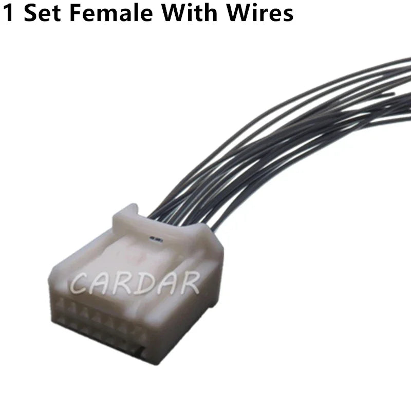 14 Pin White Connector Miniature Auto Male Female Docking Wiring Socket Car Electric Cable Harness Composite Plug