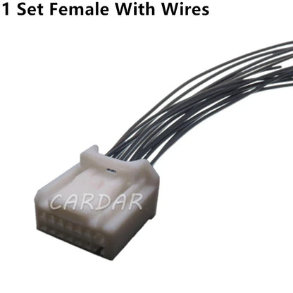 14 Pin White Connector Miniature Auto Male Female Docking Wiring Socket Car Electric Cable Harness Composite Plug