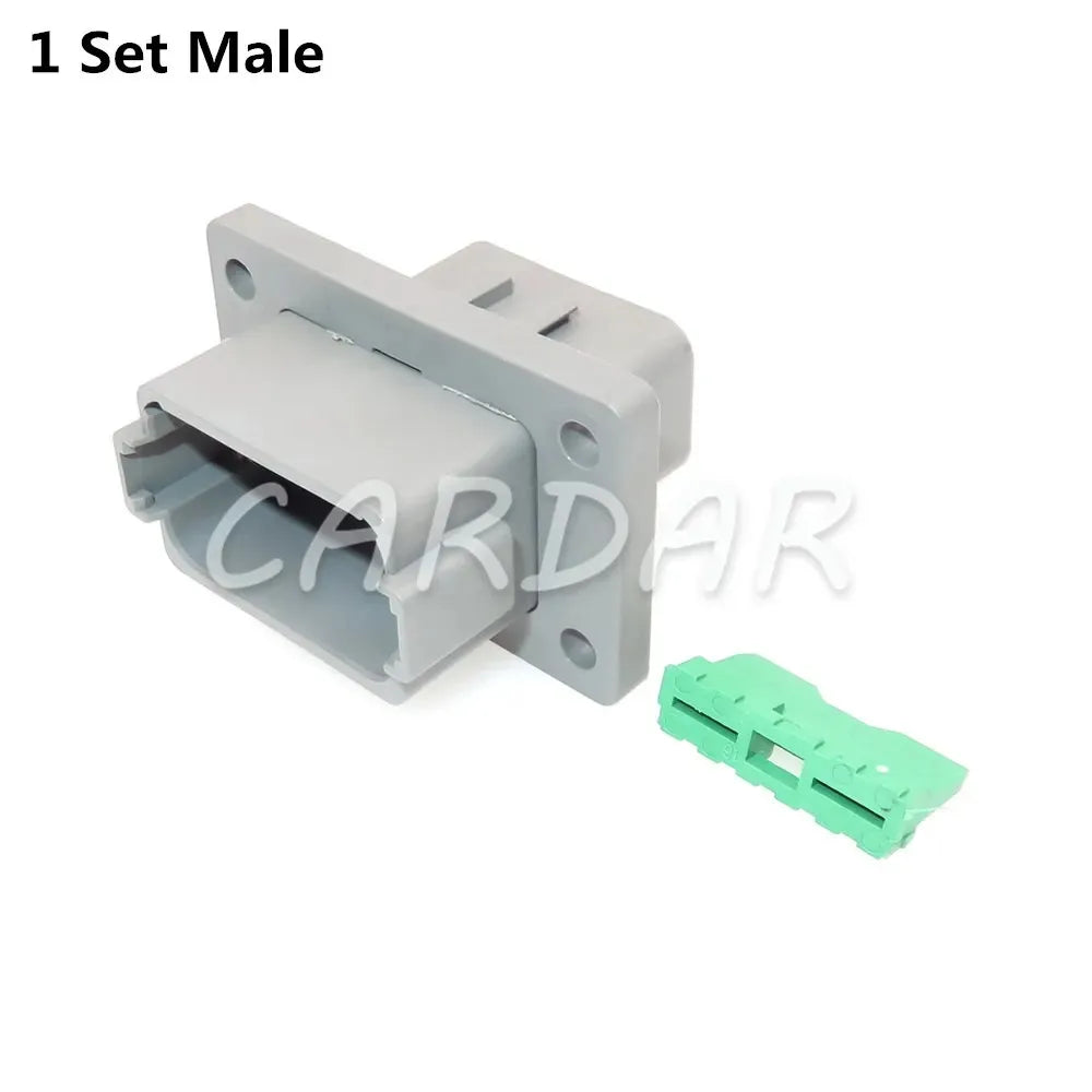 12 Pin DT04-12P-L012 DT06-12S Automobile Wire Waterproof Socket With 4 Holes Fixed Flange Plastic Housing Plug
