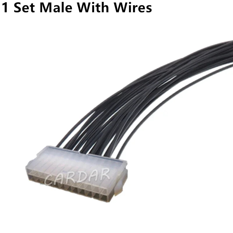 24 Pin Automobile Computer Replacement Connector Parts Car Electric Cable Unsealed Socket 3901-2240 3901-2241