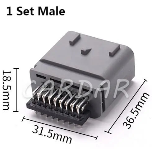 18 Pin 1488533-6 Auto Air Flow Meter Plug Car Radar Cable Connector Gray Wire Socket With Terminals