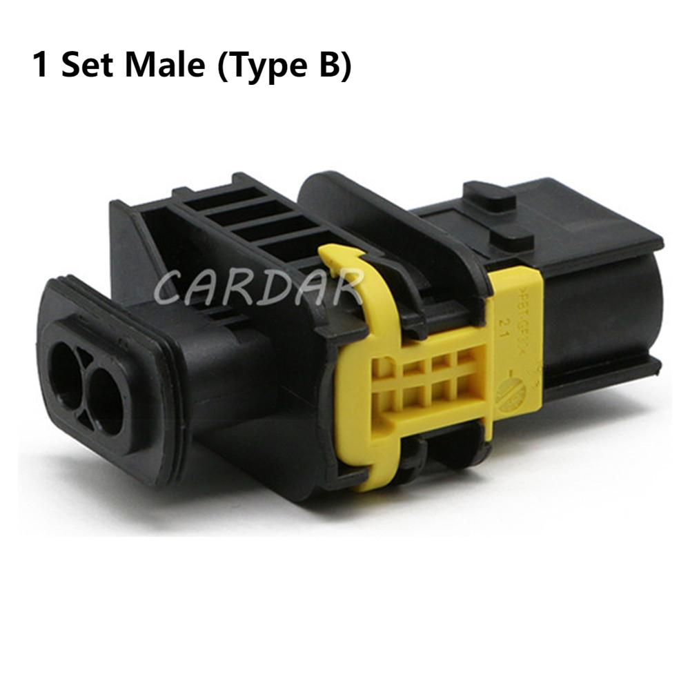2 Pin 1-1418483-1 1-1703839-1 1-1703841-1 3.5mm Automotive Connector Waterproof Socket Plug With Rubber Seal And Terminal