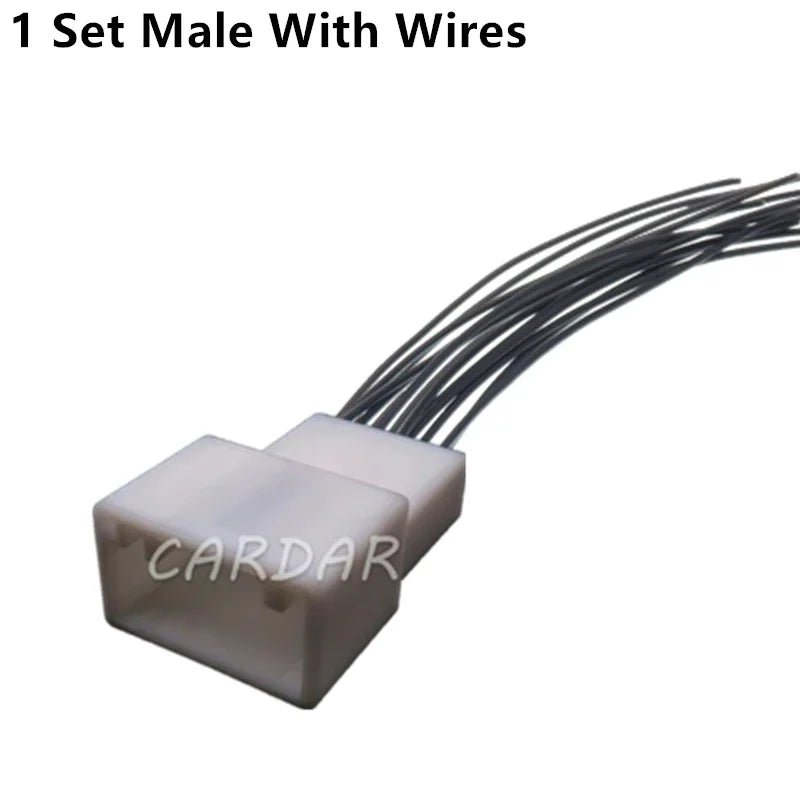14 Pin White Connector Miniature Auto Male Female Docking Wiring Socket Car Electric Cable Harness Composite Plug