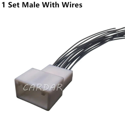 14 Pin White Connector Miniature Auto Male Female Docking Wiring Socket Car Electric Cable Harness Composite Plug