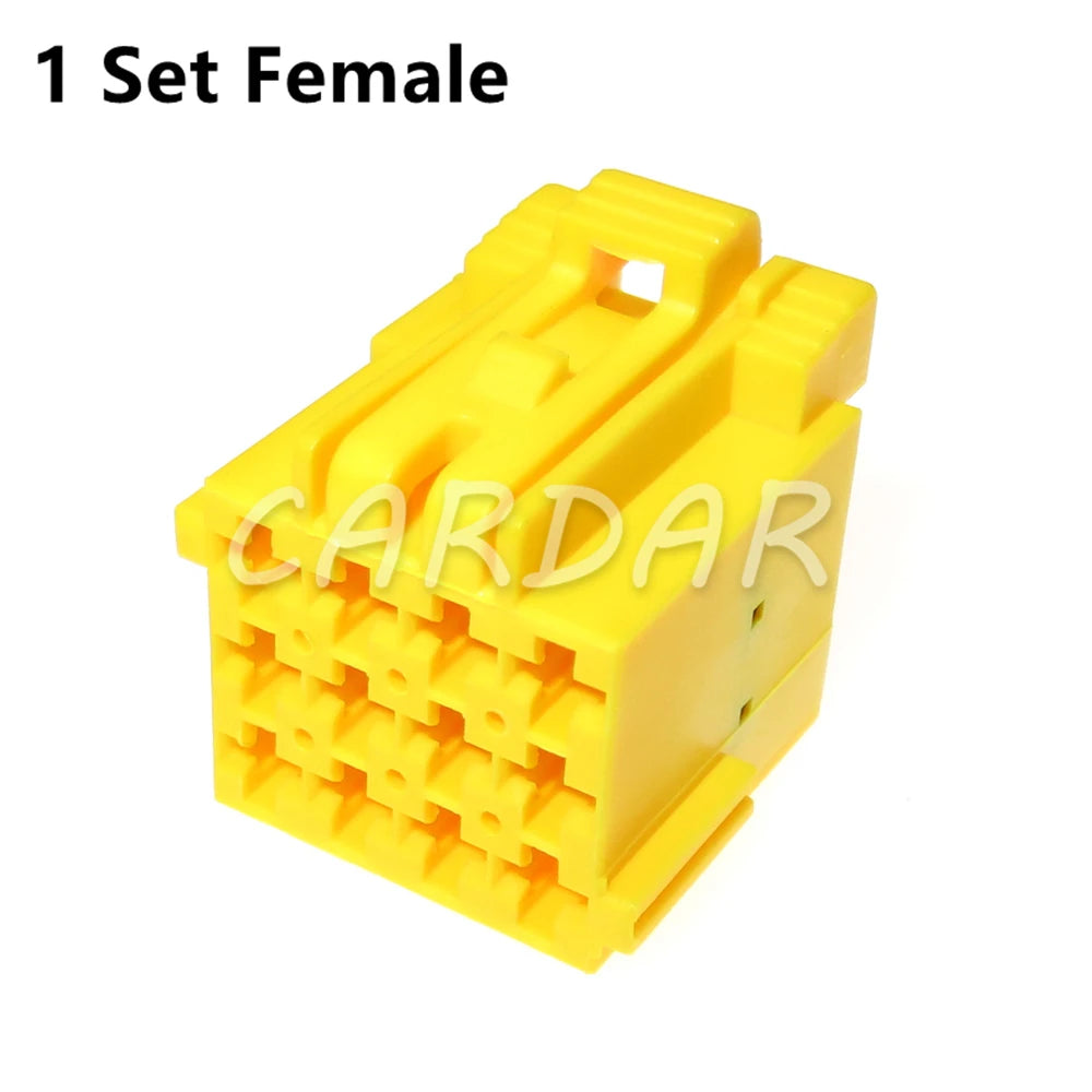 12 Pin 3.5 Series Yellow Auto Electric Cable Unsealed Female Socket Male Plug With Terminal 1-967622-6 1-967627-6