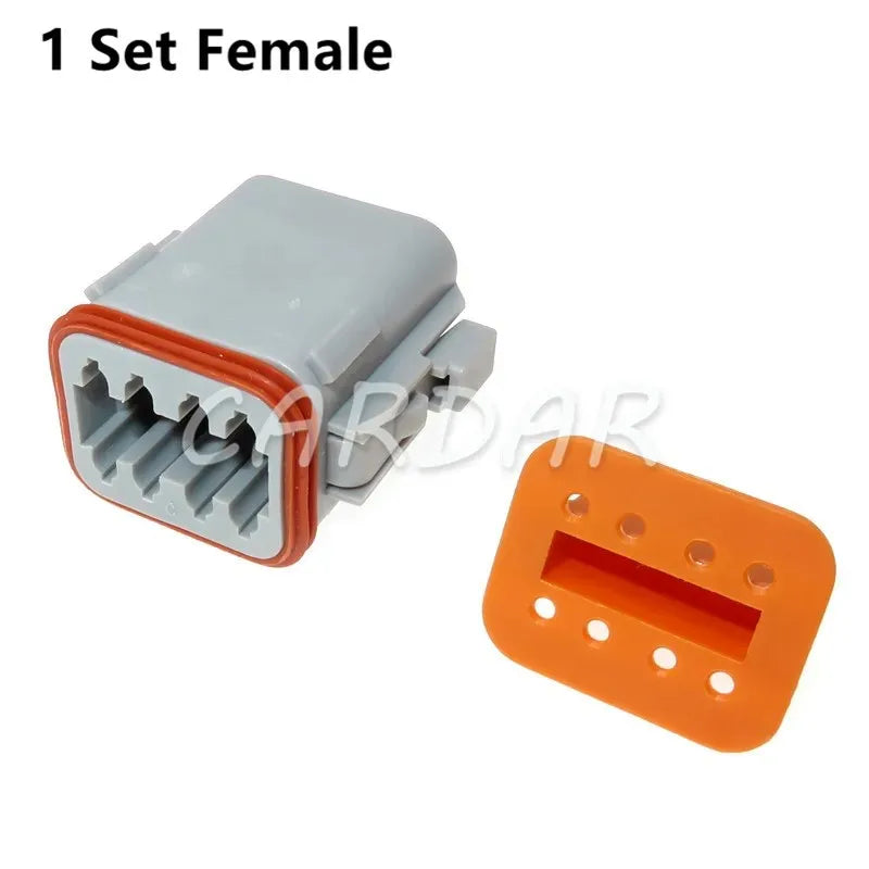 8 Pin DT04-8P-L012 DT06-8S Auto Large Current Power Sealed Connector With Flange Wiring Terminal Socket