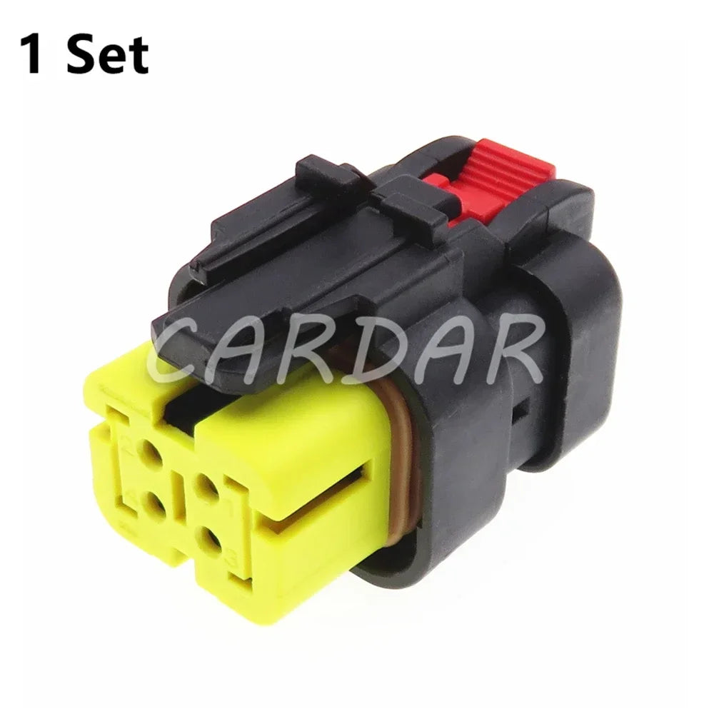 4 pines 776487-3 Conector automático amarillo Carcasa de plástico impermeable Terminal de cableado Socket