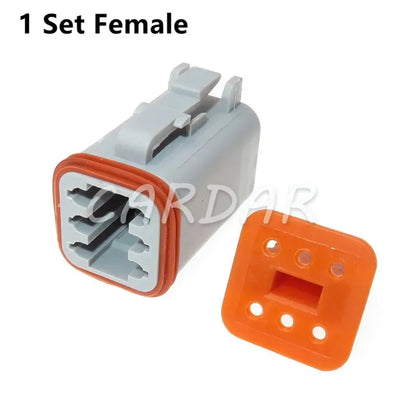 1 Set 6 Pin DT04-6P-L012 DT06-6S Auto Wiring Terminal Sealed Socket Car Wire Waterproof Connector With Flange
