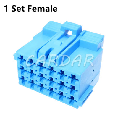 18 Pin Blue Car Wire Harness Plastic Housing Socket Auto Adapter Male Female Unsealed Connector 1-967629-5 1-967624-5