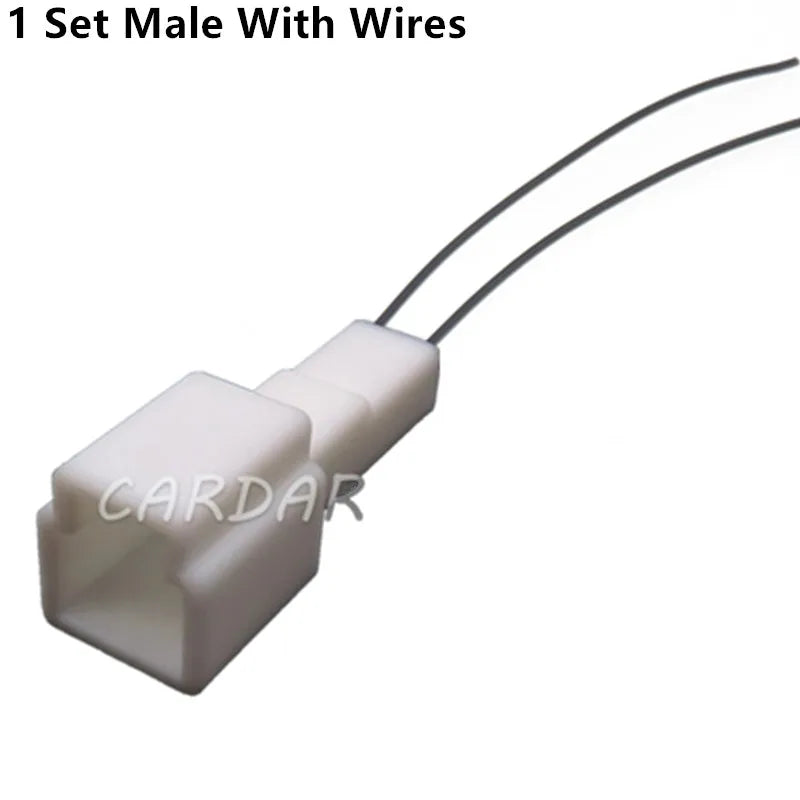 2 Pin 1.2 Seires White Automobile Wiring Plastic Male Plug Female Socket Unsealed Connector With Terminal