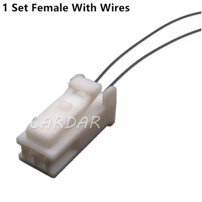 2 Pin 1.2 Seires White Automobile Wiring Plastic Male Plug Female Socket Unsealed Connector With Terminal