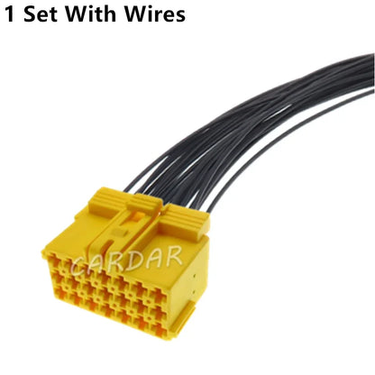21 Pin Automotive Wiring Harness Socket Yellow Car Unsealed Connector With Terminal 1-967625-5 967635-1